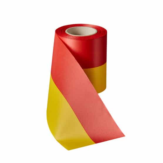Vereinsband rot-gelb, 150 mm, Super-Satin - vereinsband-super-satin-band, super-satin-band