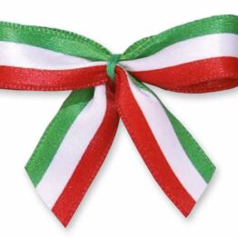 Fertigschleife aus 25 mm Satinband, Italien, mit Klebepad - national-schleifen, nationalband