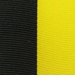 Vereinsband schwarz-gelb, 75 mm, Super-Satin - vereinsband-super-satin-band, super-satin-band